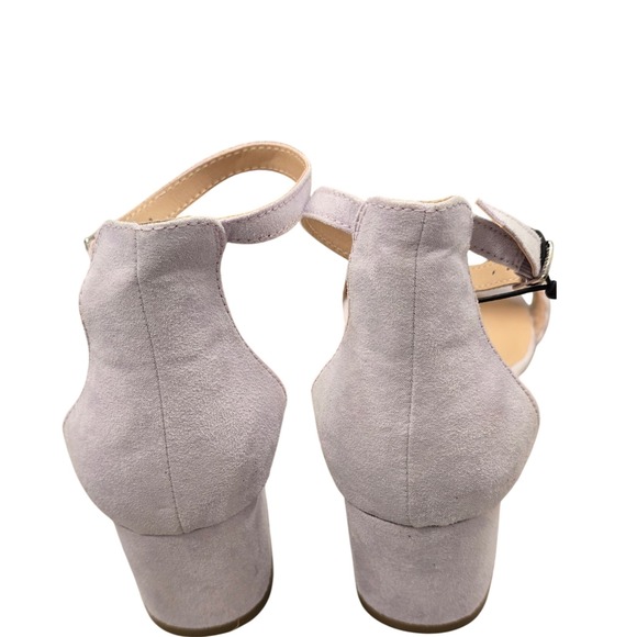 Maurices Women's Light Purple Suede Ankle Strap Block Heels Sandals Size 8M - Picture 5 of 7